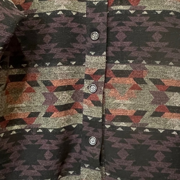 Maurices Southwestern Aztec Tribal Print Jacket Shacket Large Coat Earthy Colors - Picture 4 of 8